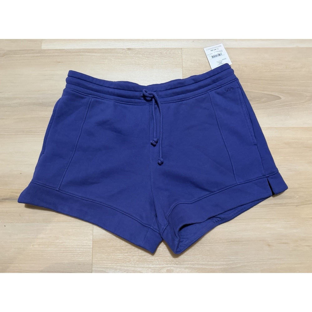 DSG Classic Fleece Mid-Rise Short Pockets Drawstring Women's Size Large Indigo